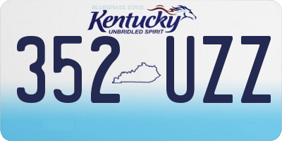 KY license plate 352UZZ