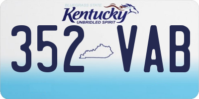 KY license plate 352VAB
