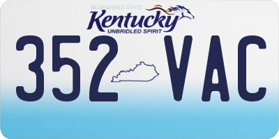KY license plate 352VAC