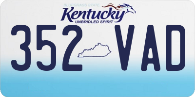 KY license plate 352VAD