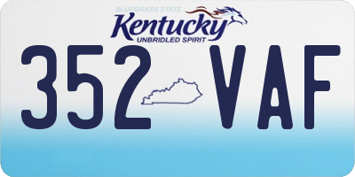 KY license plate 352VAF