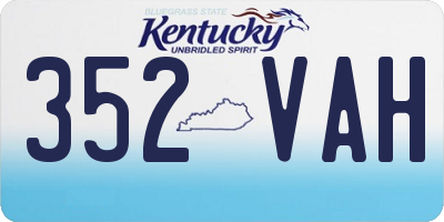 KY license plate 352VAH