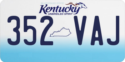 KY license plate 352VAJ