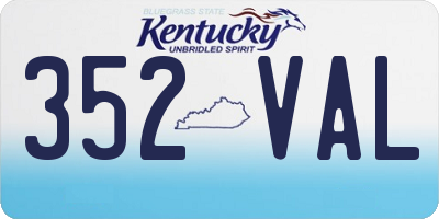 KY license plate 352VAL