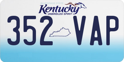 KY license plate 352VAP