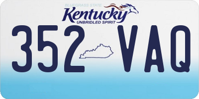 KY license plate 352VAQ