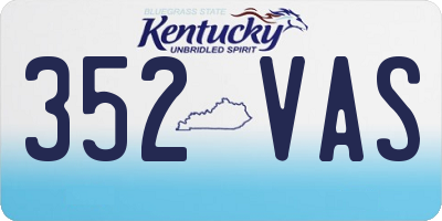 KY license plate 352VAS