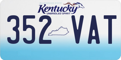 KY license plate 352VAT