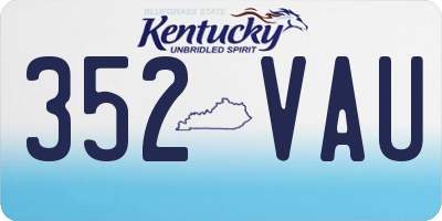 KY license plate 352VAU