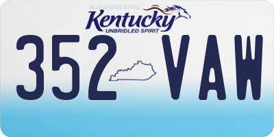 KY license plate 352VAW