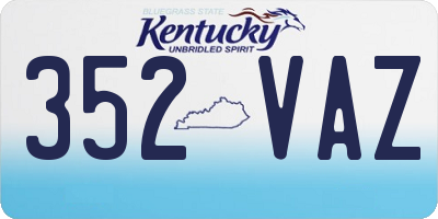 KY license plate 352VAZ