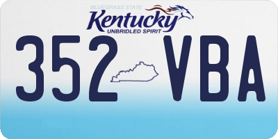 KY license plate 352VBA