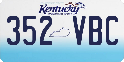 KY license plate 352VBC