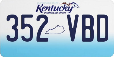 KY license plate 352VBD