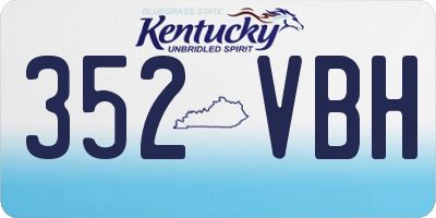 KY license plate 352VBH