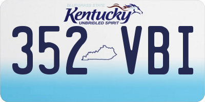 KY license plate 352VBI