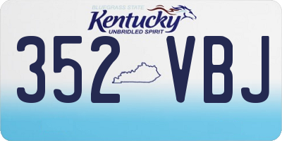 KY license plate 352VBJ