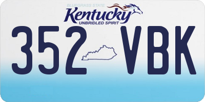 KY license plate 352VBK