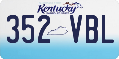 KY license plate 352VBL