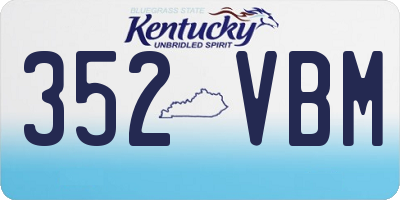 KY license plate 352VBM