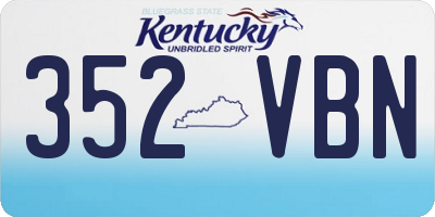 KY license plate 352VBN