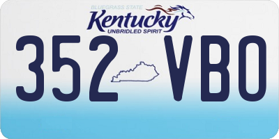 KY license plate 352VBO