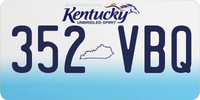 KY license plate 352VBQ