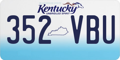 KY license plate 352VBU