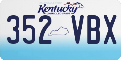 KY license plate 352VBX