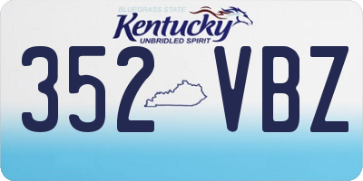 KY license plate 352VBZ