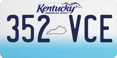KY license plate 352VCE