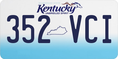 KY license plate 352VCI