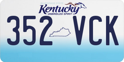KY license plate 352VCK