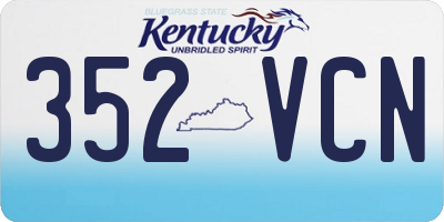 KY license plate 352VCN