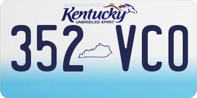 KY license plate 352VCO