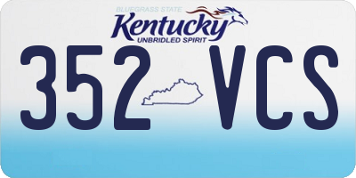 KY license plate 352VCS