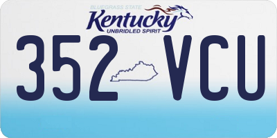 KY license plate 352VCU