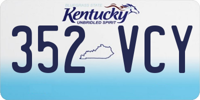 KY license plate 352VCY