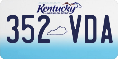 KY license plate 352VDA