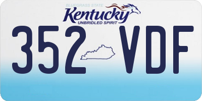 KY license plate 352VDF