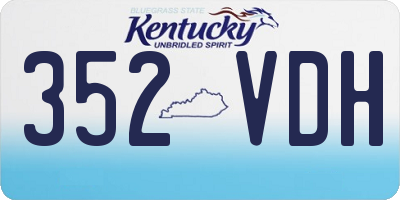 KY license plate 352VDH