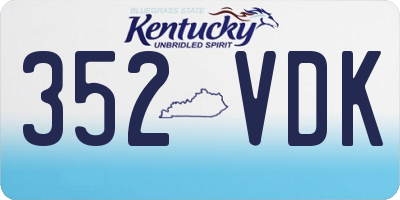 KY license plate 352VDK