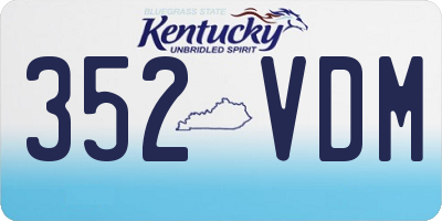 KY license plate 352VDM