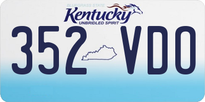 KY license plate 352VDO