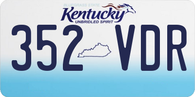 KY license plate 352VDR