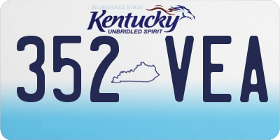 KY license plate 352VEA