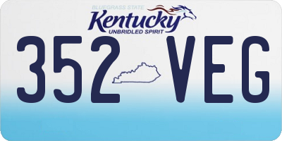 KY license plate 352VEG