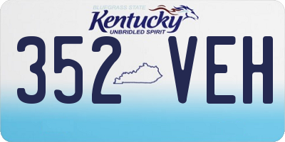 KY license plate 352VEH
