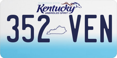 KY license plate 352VEN