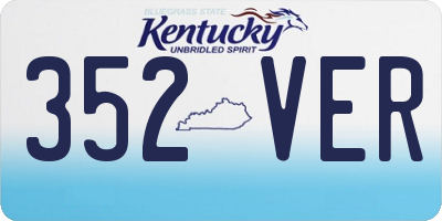 KY license plate 352VER